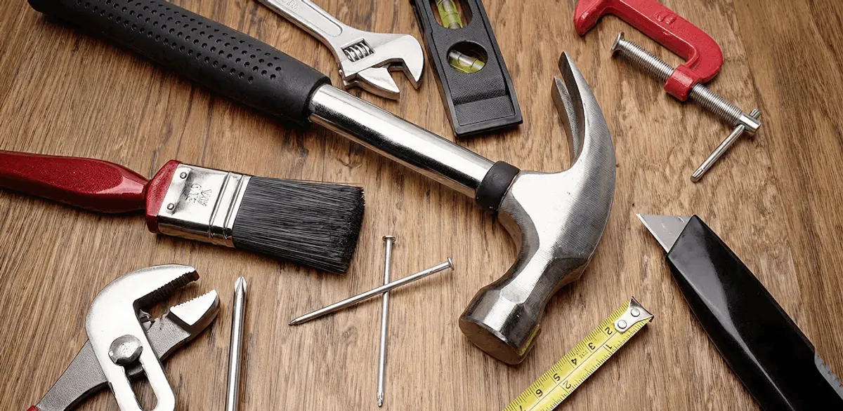 Handyman tools laid out for home repair and maintenance work in Provo, UT